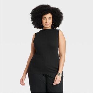 NWT 1X Slim Fit Ribbed Tank Black